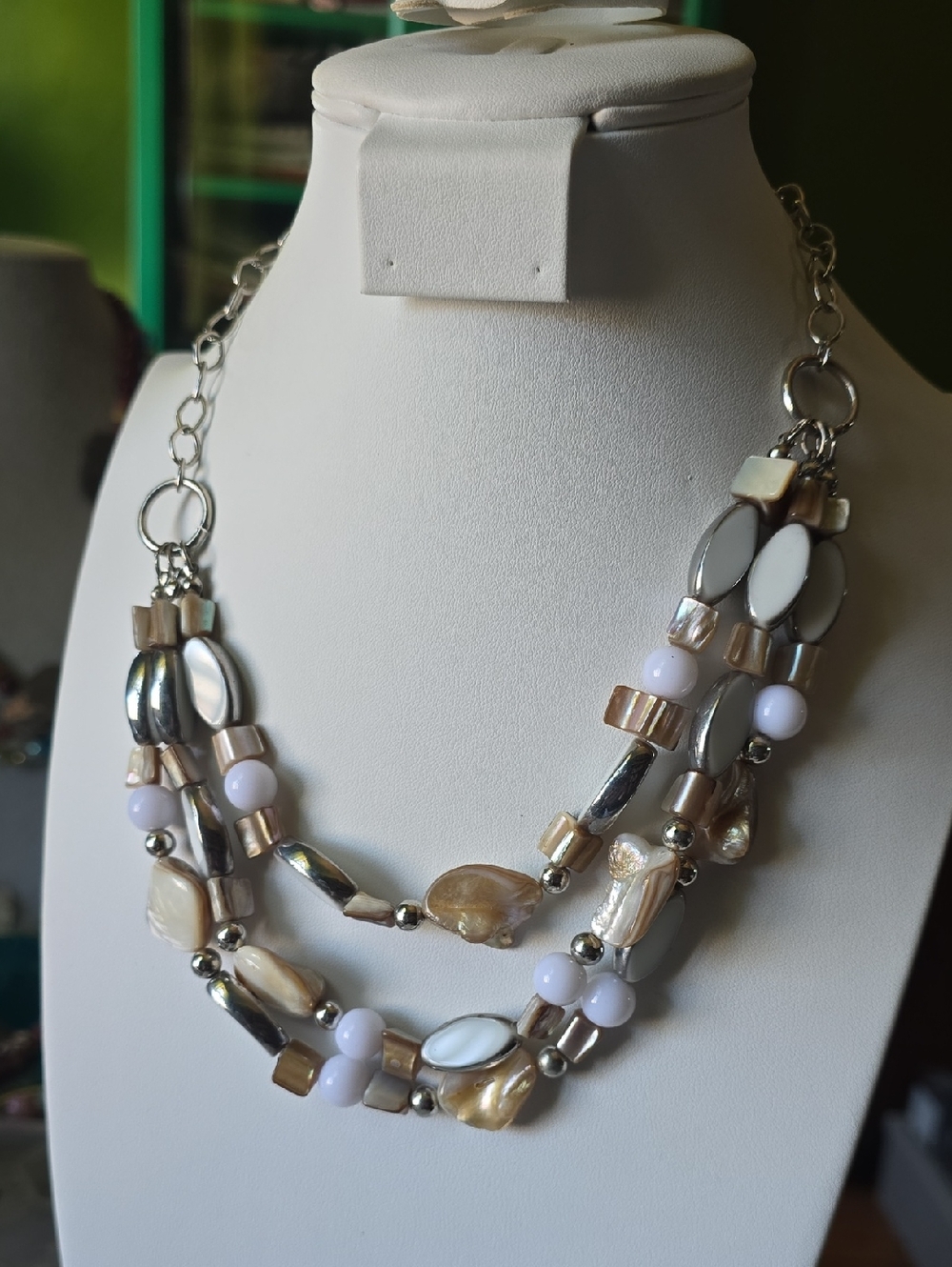 Multi-Strand Neutral Bead Necklace - Women Jewelry